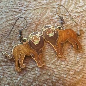 Brass Lion earrings
